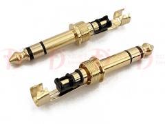 6.35mm立体50/57.7L 黑胶 镀金带牙带线夹 