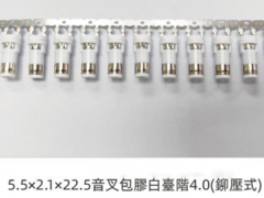 5.5x2.1x22.5音 叉包胶白台阶4.0(铆压式),5521TV22.5L连续端子
