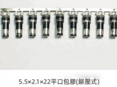 5.5x2.1x22平口包胶(铆压式)5521TV22.0L连续端子